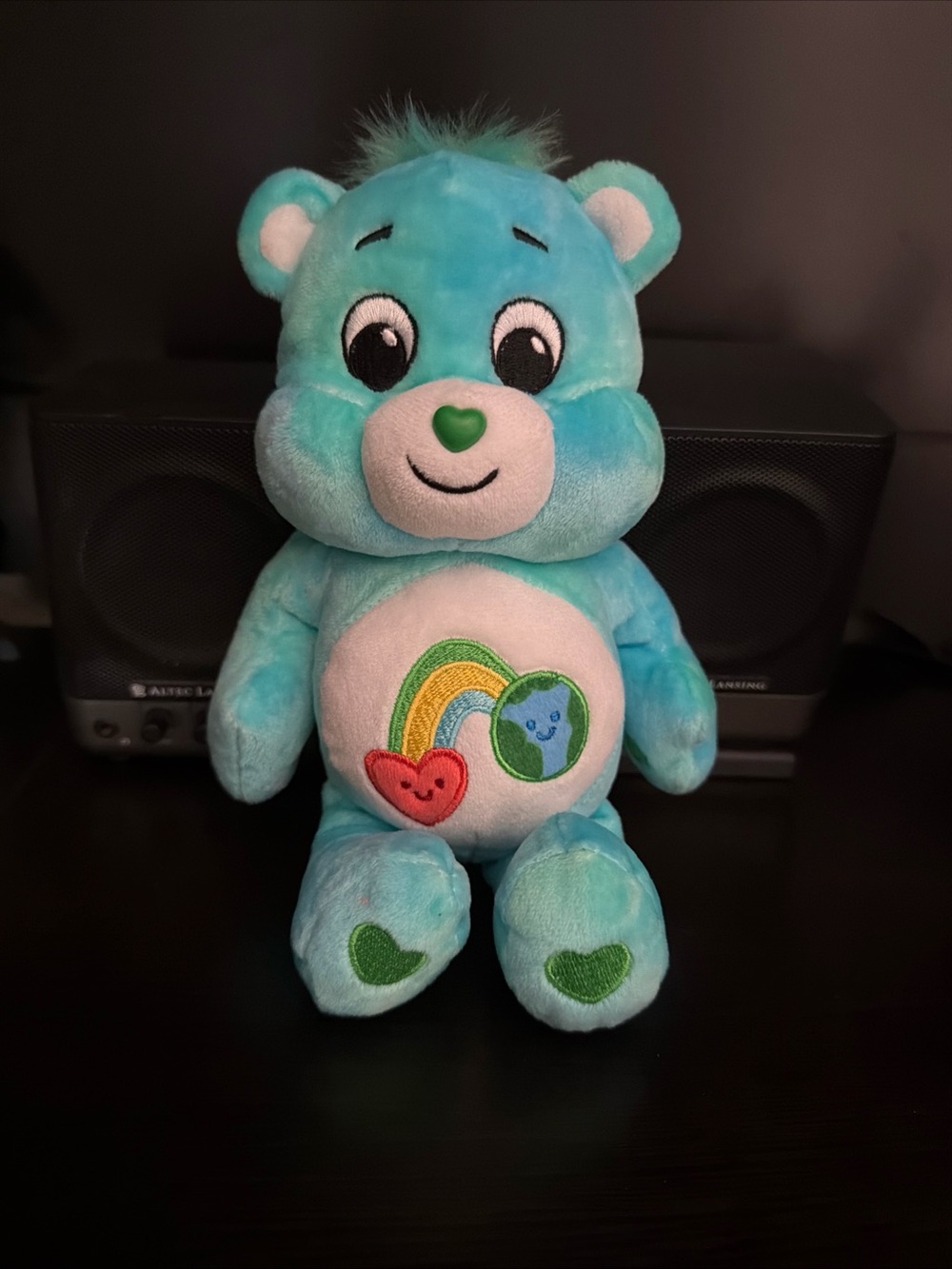 Care Bears Teal Plush with Rainbow, Heart & Earth Belly Badge